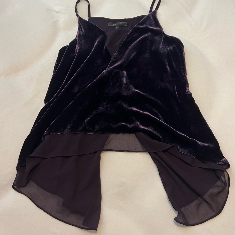 BCBG purple velvet tank